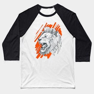 Lion face ink digital illustration Baseball T-Shirt